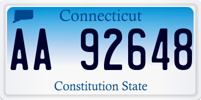 CT license plate AA92648