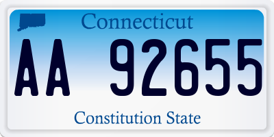 CT license plate AA92655