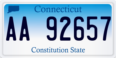 CT license plate AA92657