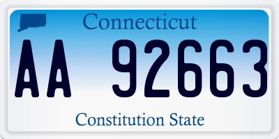 CT license plate AA92663