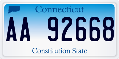 CT license plate AA92668