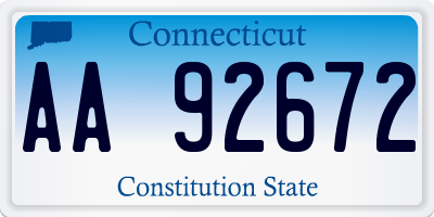 CT license plate AA92672