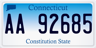 CT license plate AA92685