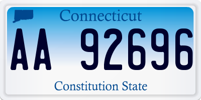 CT license plate AA92696