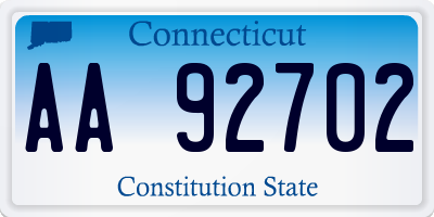 CT license plate AA92702