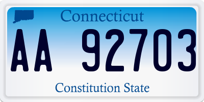 CT license plate AA92703