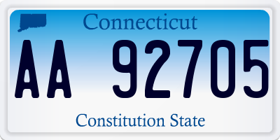 CT license plate AA92705