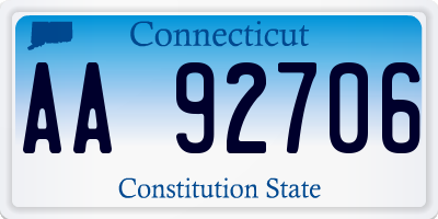 CT license plate AA92706