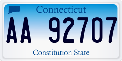 CT license plate AA92707