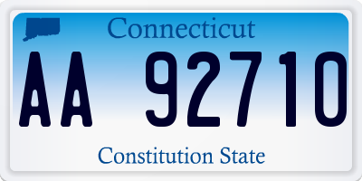 CT license plate AA92710