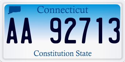 CT license plate AA92713