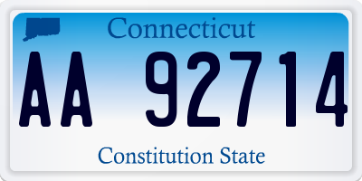 CT license plate AA92714