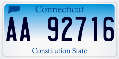 CT license plate AA92716