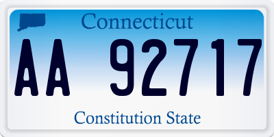 CT license plate AA92717