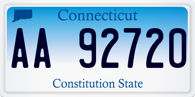 CT license plate AA92720