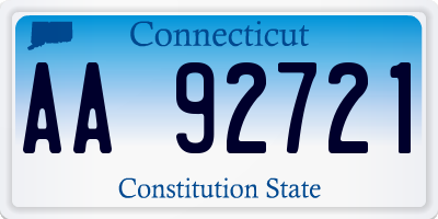 CT license plate AA92721