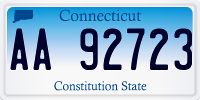 CT license plate AA92723