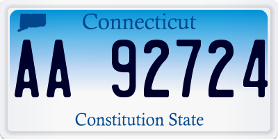 CT license plate AA92724