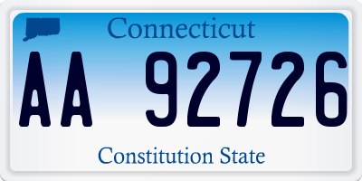 CT license plate AA92726