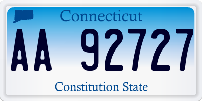 CT license plate AA92727