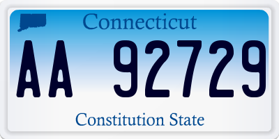 CT license plate AA92729