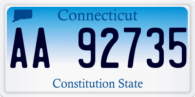 CT license plate AA92735