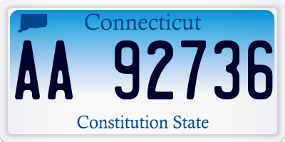 CT license plate AA92736