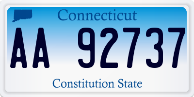 CT license plate AA92737