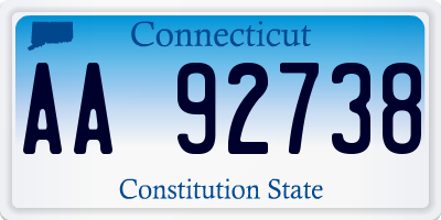 CT license plate AA92738