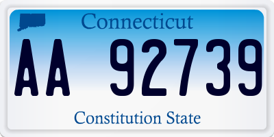 CT license plate AA92739