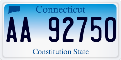 CT license plate AA92750