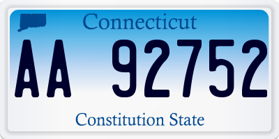 CT license plate AA92752