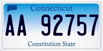 CT license plate AA92757