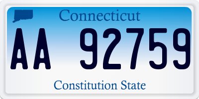 CT license plate AA92759