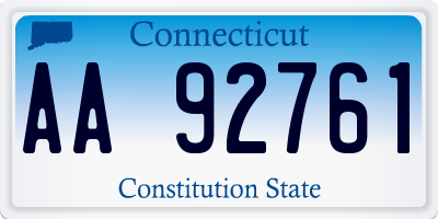 CT license plate AA92761