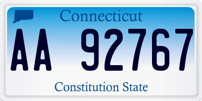 CT license plate AA92767