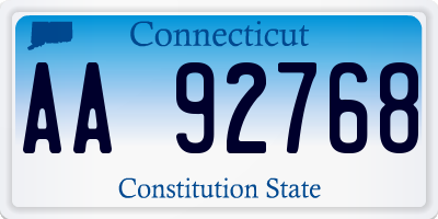 CT license plate AA92768