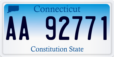 CT license plate AA92771