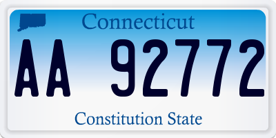 CT license plate AA92772