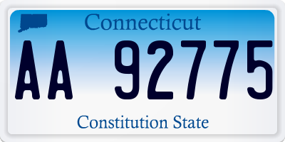 CT license plate AA92775