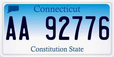 CT license plate AA92776