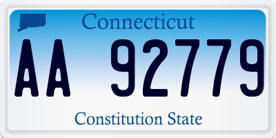 CT license plate AA92779