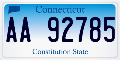 CT license plate AA92785