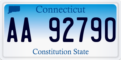 CT license plate AA92790