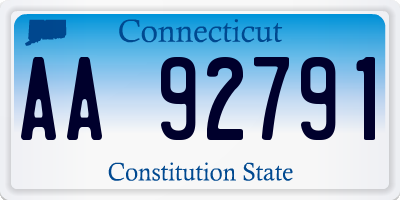 CT license plate AA92791