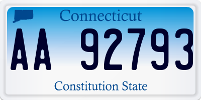 CT license plate AA92793