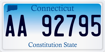 CT license plate AA92795