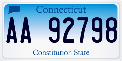 CT license plate AA92798