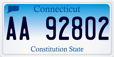 CT license plate AA92802