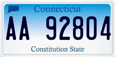 CT license plate AA92804